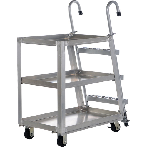 Stockpicker Truck, Aluminum, 21-7/8" W x 40" D, 3 Shelves, 660 lbs. Capacity SPOC Demo