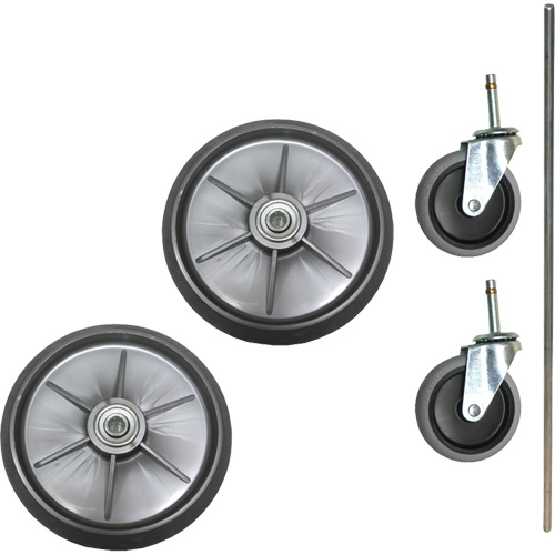 Ensemble de roues &agrave; roulement &agrave; billes et roulettes pour chariot de nettoyage et d'entretien SPOC Demo