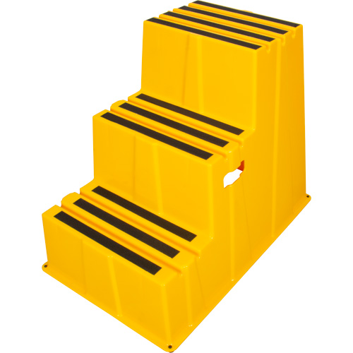 Industrial Step Stool, 3 Steps, 34-13/16" x 22-7/16" x 28-1/2" High SPOC Demo