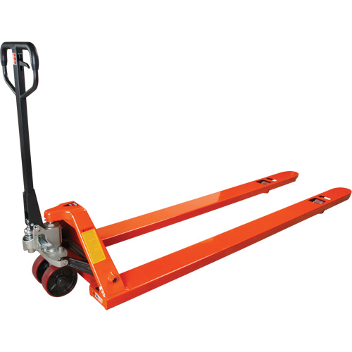 8' Long Fork Hydraulic Pallet Trucks, 96" L x 27" W, 4400 lbs. Capacity SPOC Demo