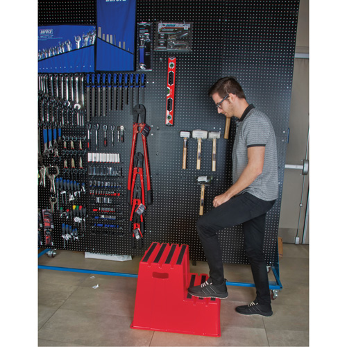 Escabeau industriel, 2 marches, 26" x 22-7/16" x Hauteur 19-11/16" SPOC Demo