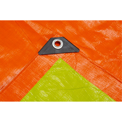 High-Visibility Heavy-Duty Woven Tarp, Polyethylene, Green/Orange, 16' x 20' x 12 mils SPOC Demo