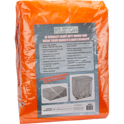 High-Visibility Heavy-Duty Woven Tarp, Polyethylene, Green/Orange, 20' x 30' x 12 mils SPOC Demo