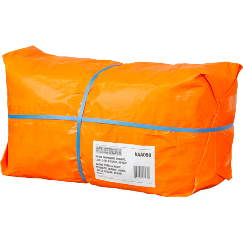 High-Visibility Heavy-Duty Woven Tarp, Polyethylene, Green/Orange, 40' x 60' x 12 mils SPOC Demo