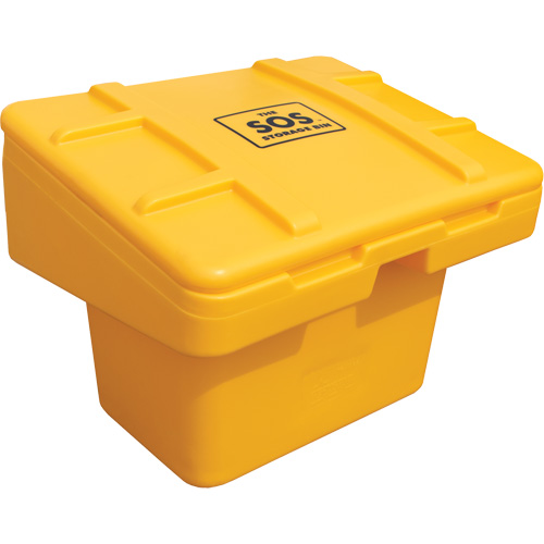 Salt Sand Container SOS, With Hasp, 30" x 24" x 24", 5.5 cu. Ft., Yellow SPOC Demo