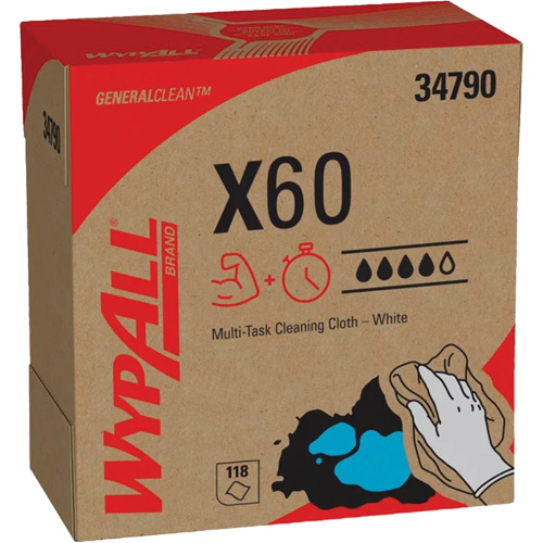 WypAll&reg; X60 Wipers, All-Purpose, 16-3/4" L x 8-3/8" W SPOC Demo