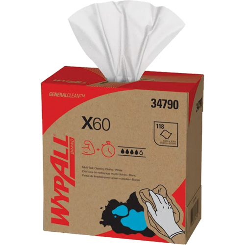 WypAll&reg; X60 Wipers, All-Purpose, 16-3/4" L x 8-3/8" W SPOC Demo