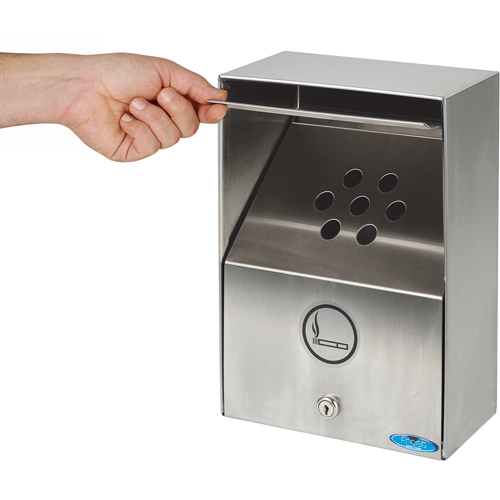 Smoking Receptacles, Wall-Mount, Stainless Steel, 3.3 Litres Capacity, 13-1/2" Height SPOC Demo