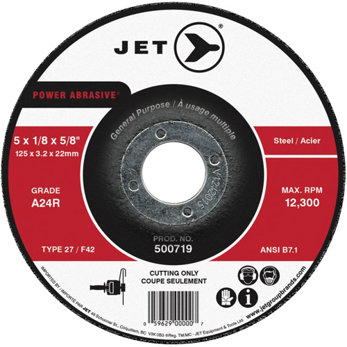 Power Abrasive Cut-Off Wheel, 4-1/2" x 1/8", 7/8" Arbor, Type 27, 13300 RPM SPOC Demo