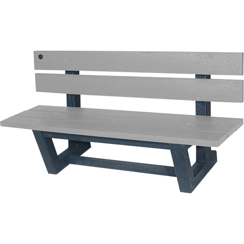 Bancs de parc d'ext&eacute;rieur, Plastique recycl&eacute;, 72" lo x 23-3/16" la x 29-13/16" h, Gris SPOC Demo