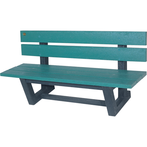 Bancs de parc d'ext&eacute;rieur, Plastique recycl&eacute;, 72" lo x 23-3/16" la x 29-13/16" h, Vert SPOC Demo