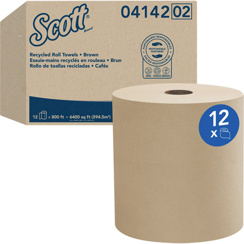 Serviettes en rouleaux durs Universel  de Scott, 1 pli, Standard, 800' lo SPOC Demo