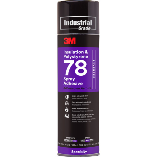 Polystyrene Foam Insulation 78 Spray Adhesive, 24 oz., Aerosol Can, Clear SPOC Demo
