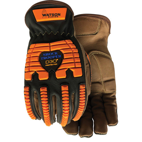 Gants antichocs Drill Sergeant, Grand, Paume en Cuir fleur, Poignet &agrave; enfiler SPOC Demo