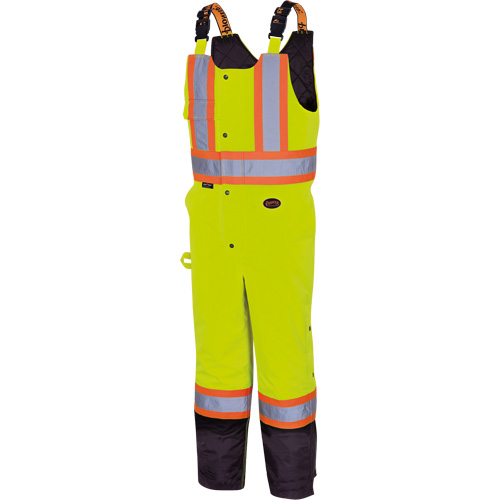 5041BB Waterproof Quilted Bib Pants, Polyester, Large, High Visibility Lime-Yellow SPOC Demo