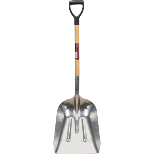 Scoop Shovel, Wood, Aluminum Blade, D-Grip Handle, 24-1/2" Length SPOC Demo