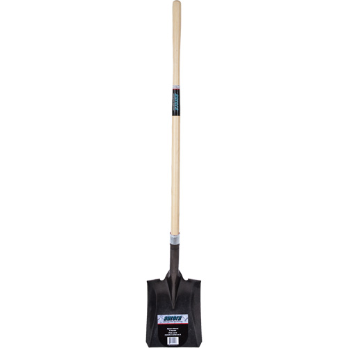 Heavy-Duty Square Shovel, Hardwood, Carbon Steel Blade, Straight Handle, 48" Long SPOC Demo