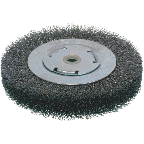 Economy Crimped Wire Wheel Brushes - Wide Face, 6" Dia., 0.014 Fill, 2" Arbor SPOC Demo