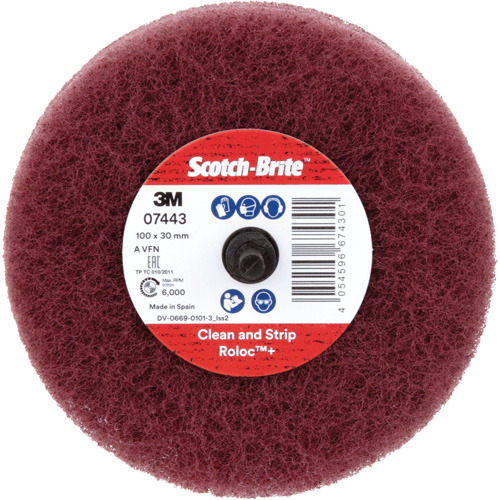 Scotch-Brite Roloc Plus General Purpose Scuffing Wheel, 4" Dia. SPOC Demo