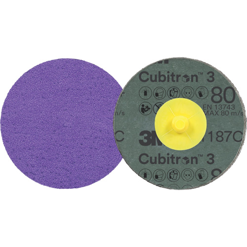 Cubitron 3 Roloc Fibre Disc, 3" Dia., 80+ Grit, Ceramic SPOC Demo