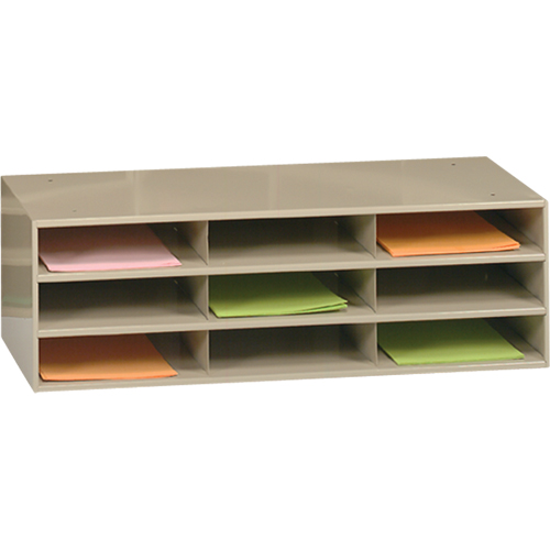 Data Organizers, Stationary, 9 Slots, Steel, 33-3/4" W x 11-5/8" D x 10-3/4" H SPOC Demo