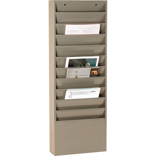Literature Storage Racks, Stationary, 11 Slots, Steel, 13-1/4" W x 4-1/8" D x 36" H SPOC Demo