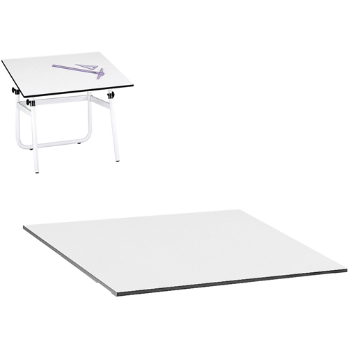 Dessus pour table &agrave; dessin r&eacute;glable Vista, 48" la x 3/4" h, Blanc SPOC Demo