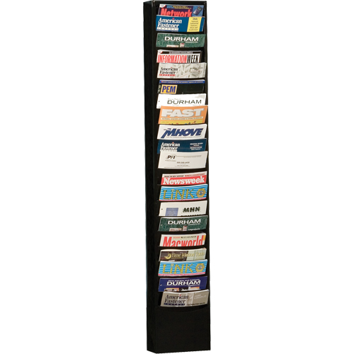 Literature Storage Racks, Stationary, 20 Slots, Steel, 9-3/4" W x 4-1/8" D x 58" H SPOC Demo