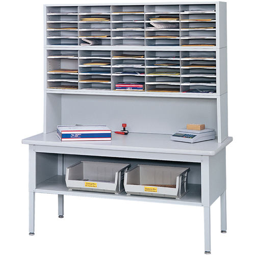 Mobilier E-Z Sort pour la salle du courrier- Tables de tri avec tablette-Dessus de table, 60" la x 28" p x 36" h, Stratifi&eacute; SPOC Demo