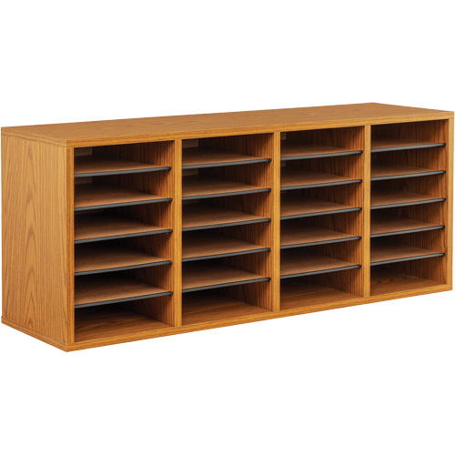 Casier &agrave; compartiments r&eacute;glable pour documentation, Stationnaire, 24 fentes, Bois, 39-1/4" la x 11-3/4" p x 16-1/4" h SPOC Demo
