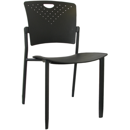 MaxX StaxX Stackable Chairs, Polypropylene, 17-1/4" High, 275 lbs. Capacity, Black SPOC Demo