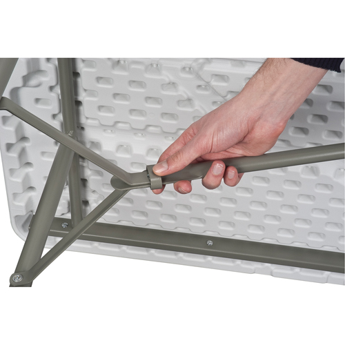 Fold-in-Half Table, Rectangular, 72" L x 30" W, Polyethylene, White SPOC Demo