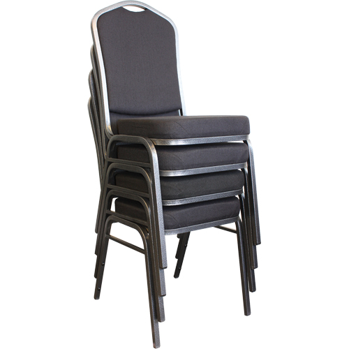 Stacking Chairs, Fabric, 37" High, 275 lbs. Capacity, Black SPOC Demo