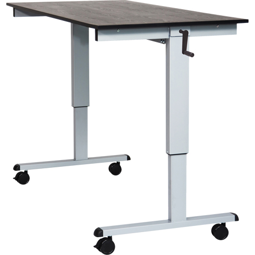 Bureau ajustable pour travail assis et debout, , 48-1/2" h x 59" la x 29-1/2" p, Noir SPOC Demo