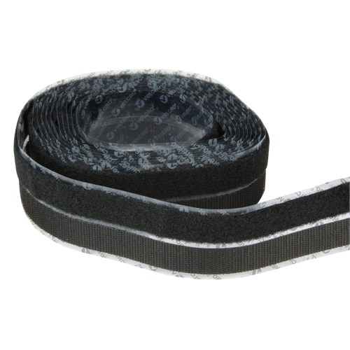 Attache, Boucle et crochet, 15' x 3/4", Adh&eacute;sif, Noir SPOC Demo