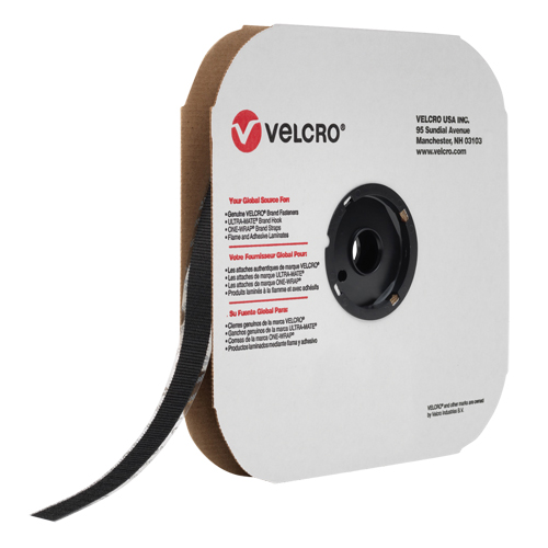 Fastener Tape, Loop, 25 yds x 1", Adhesive, Black SPOC Demo