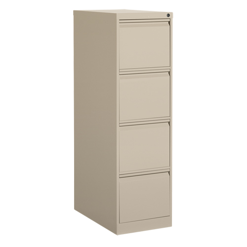 Vertical Filing Cabinet, Steel, 4 Drawers, 15-1/7" W x 25" D x 52" H, Beige SPOC Demo