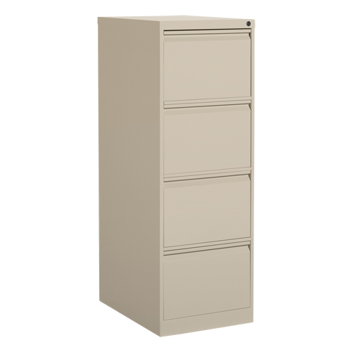 Vertical Filing Cabinet, Steel, 4 Drawers, 18-1/7" W x 25" D x 52" H, Beige SPOC Demo