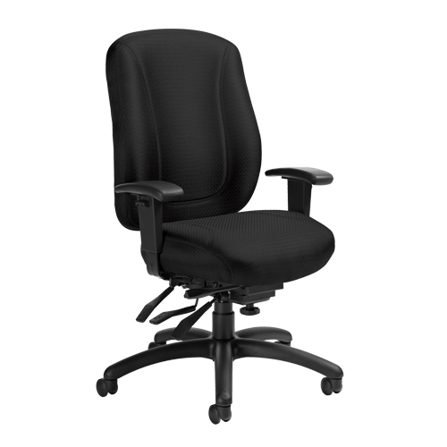 Chaise Overtime &agrave; dos &eacute;lev&eacute;, Tissu, Noir, Capacit&eacute; 300 lb SPOC Demo