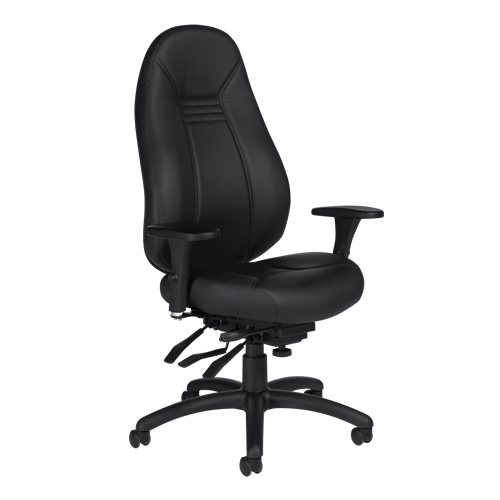 Chaise confortable &agrave; dos &eacute;lev&eacute;, Cuir, Noir, Capacit&eacute; 300 lb SPOC Demo