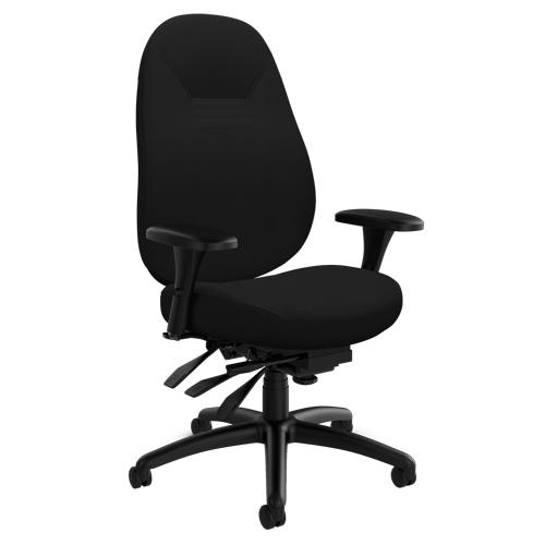 Chaise confortable &agrave; dos moyen, Polyester, Noir, Capacit&eacute; 300 lb SPOC Demo