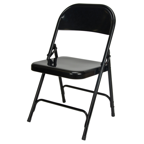 Folding Chair, Steel, Black, 300 lbs. Weight Capacity SPOC Demo
