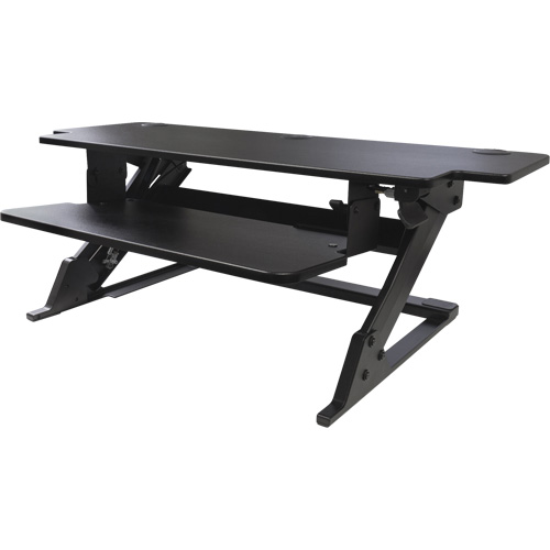 Poste de travail assis-debout Goya, Mod&egrave;le de bureau, 20" h x 42" la x 16" p, Noir SPOC Demo