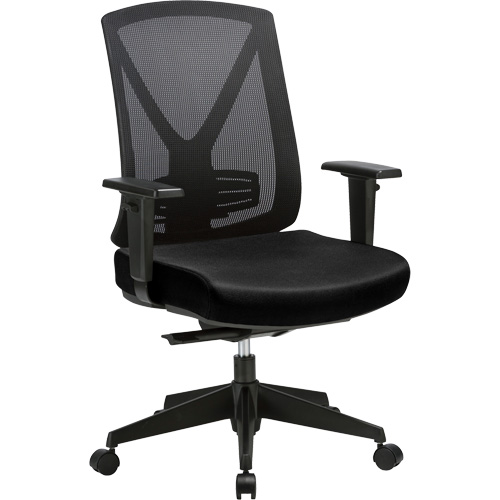 Chaise ajustable de premi&egrave;re qualit&eacute; &agrave; basculement synchronis&eacute; s&eacute;rie Activ, Tissu/Mailles, Noir, Capacit&eacute; 275 lb SPOC Demo