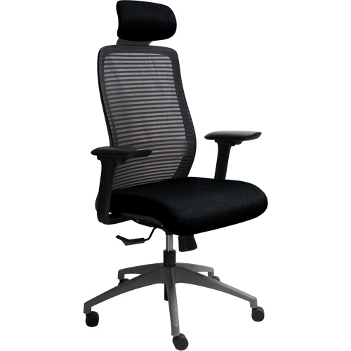 Chaise de bureau ajustable s&eacute;rie Era avec appui-t&ecirc;te, Tissu/Mailles, Noir, Capacit&eacute; 275 lb SPOC Demo