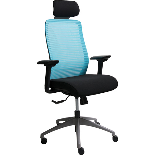 Chaise de bureau ajustable s&eacute;rie Era avec appui-t&ecirc;te, Tissu/Mailles, Bleu, Capacit&eacute; 275 lb SPOC Demo