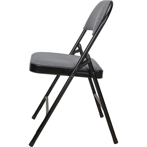 Deluxe Fabric Padded Folding Chair, Steel, Grey, 300 lbs. Weight Capacity SPOC Demo