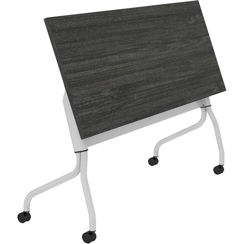 Newland Flip-Top Training Table, 24" L x 60" W x 29-1/2" H, Dark Brown SPOC Demo