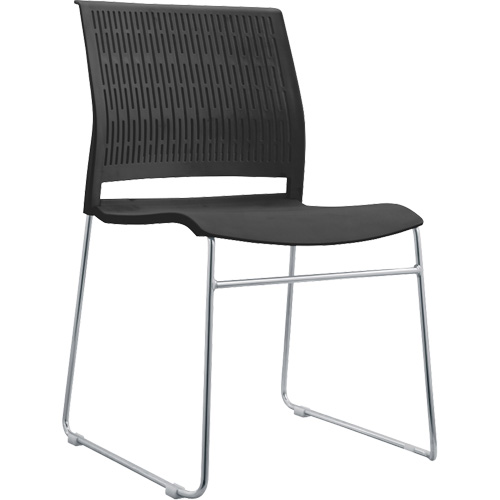Chaises empilables, Polypropyl&egrave;ne, Hauteur 32-3/8", Capacit&eacute; 250 lb, Noir SPOC Demo