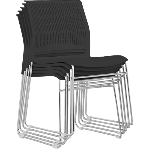Chaises empilables, Polypropyl&egrave;ne, Hauteur 32-3/8", Capacit&eacute; 250 lb, Noir SPOC Demo